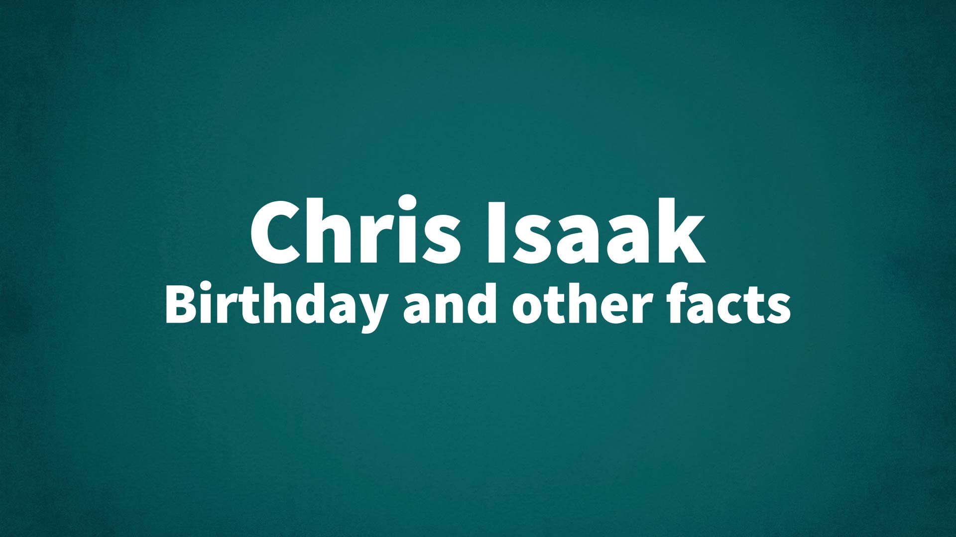 title image for Chris Isaak birthday