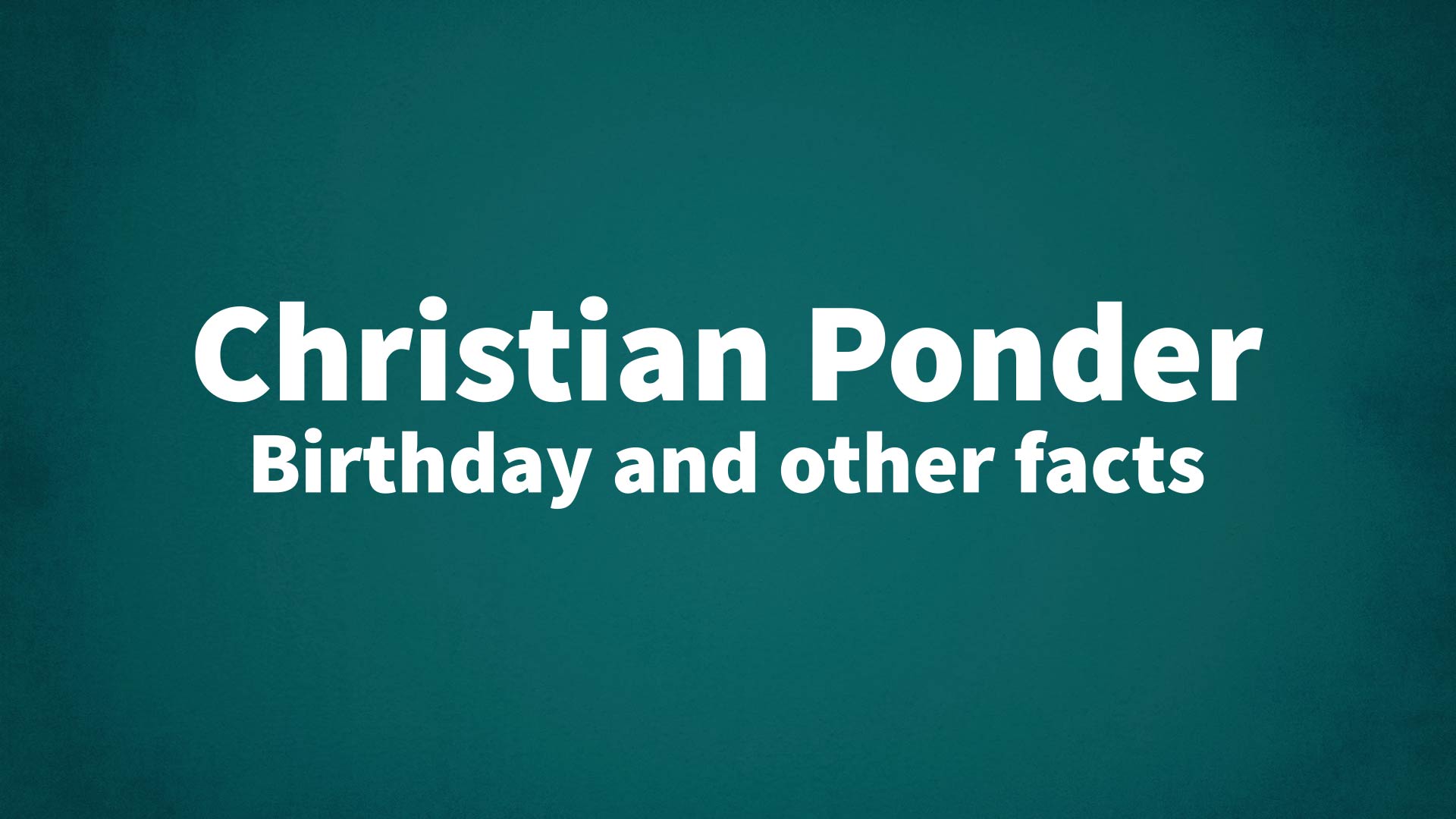 title image for Christian Ponder birthday
