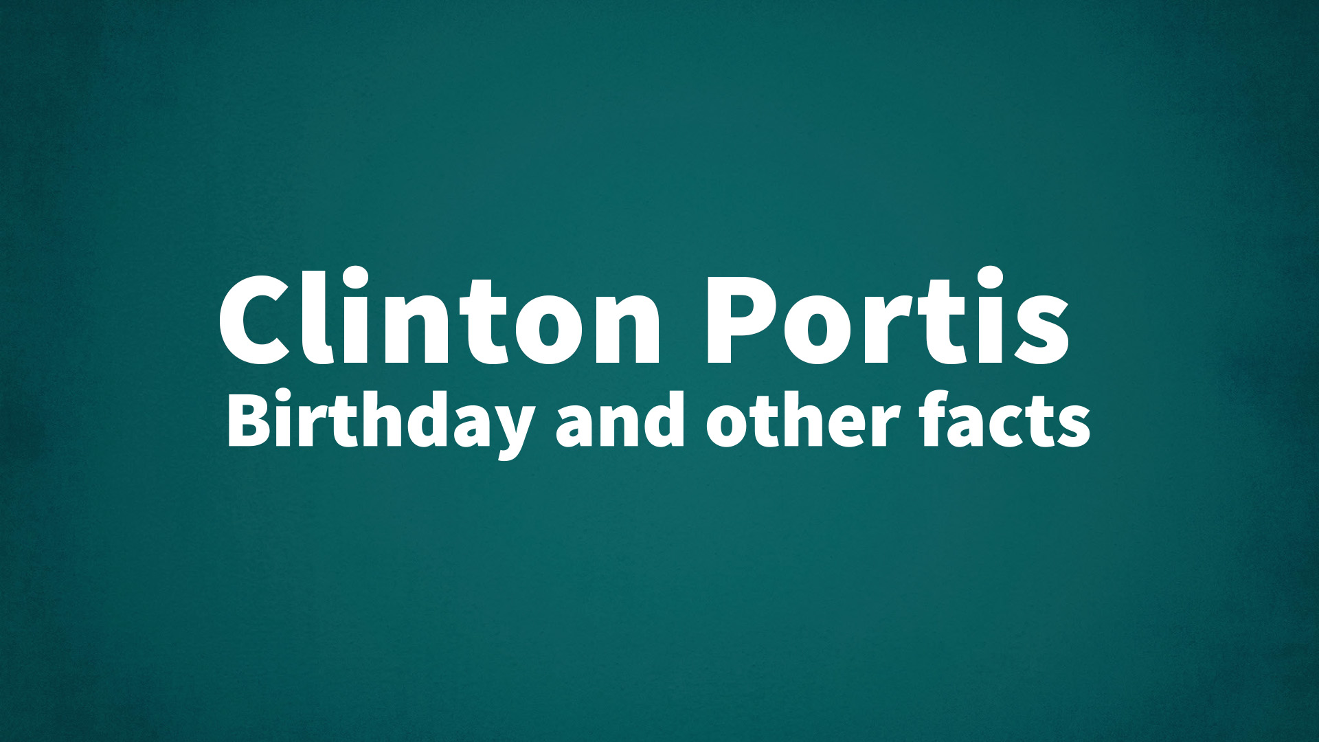 title image for Clinton Portis birthday