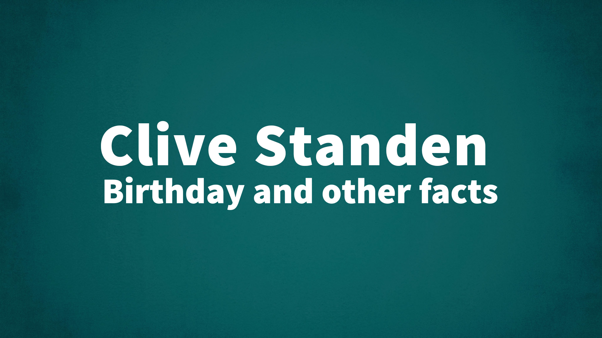 title image for Clive Standen birthday