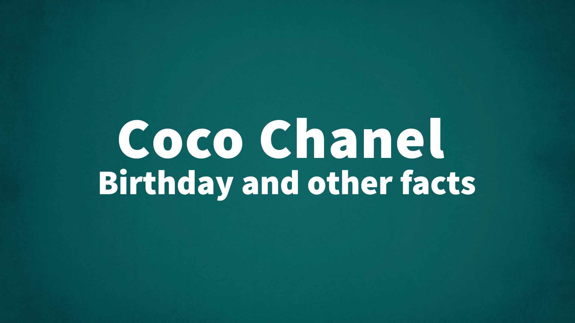 title image for Coco Chanel birthday