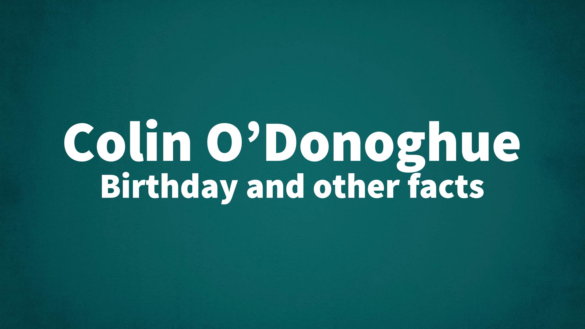 title image for Colin O’Donoghue birthday