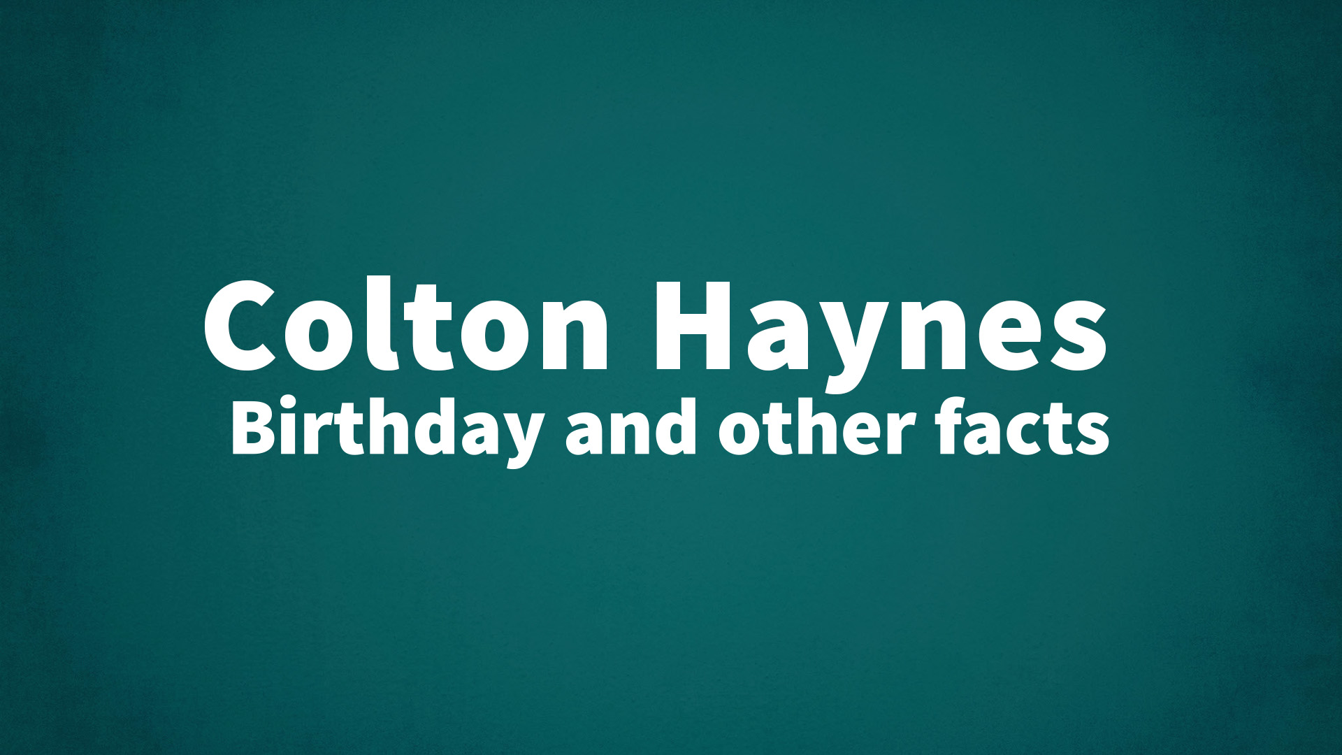 title image for Colton Haynes birthday