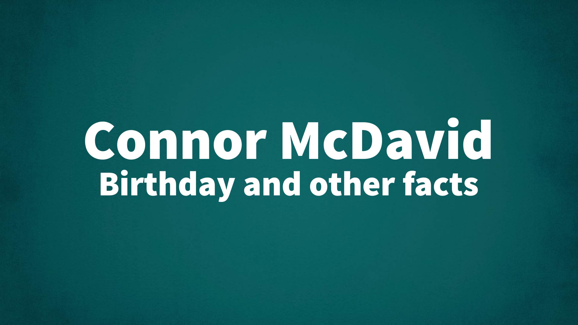 title image for Connor McDavid birthday