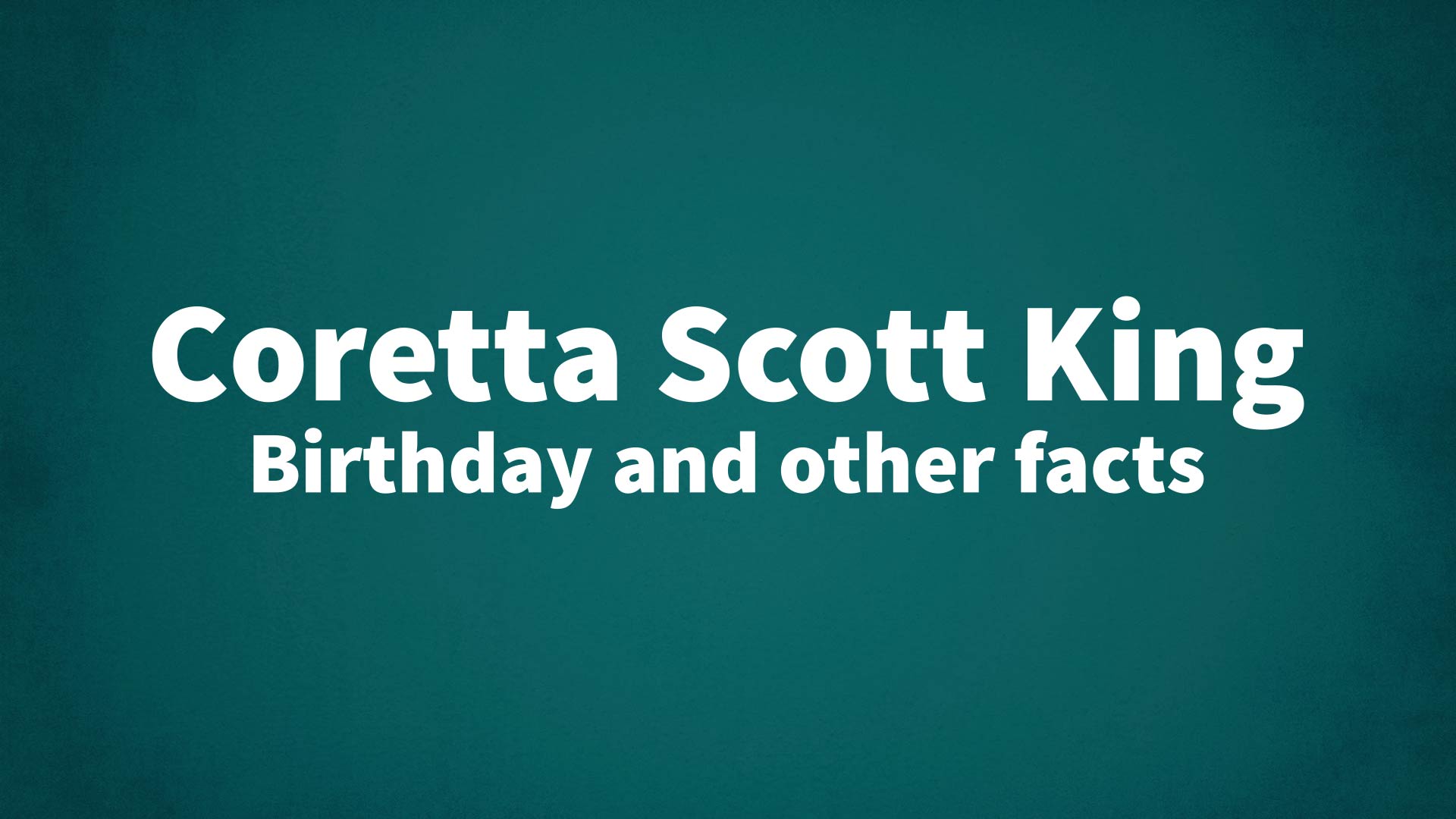 title image for Coretta Scott King birthday
