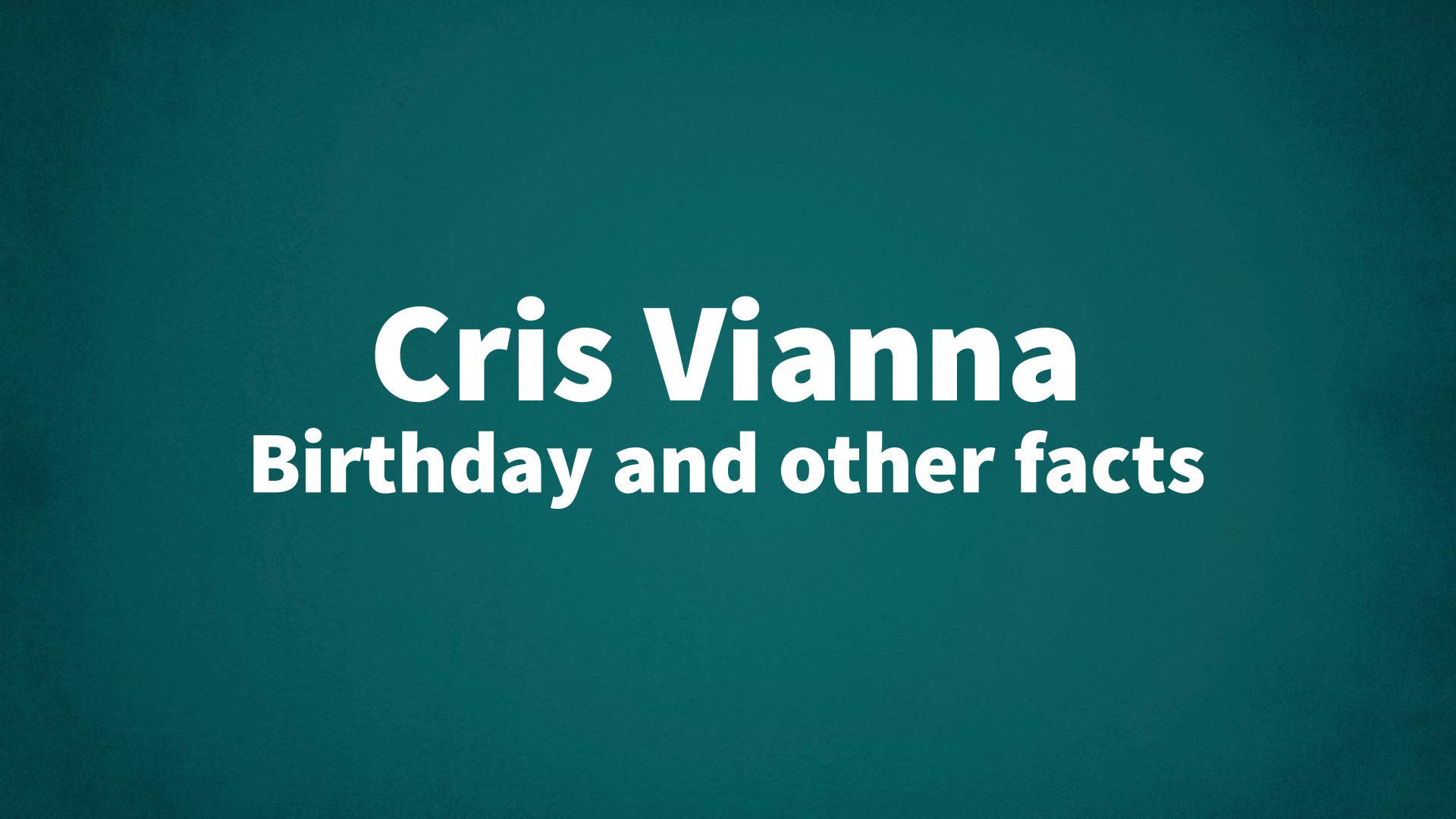 title image for Cris Vianna birthday