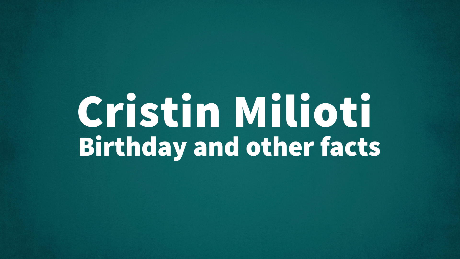 title image for Cristin Milioti birthday