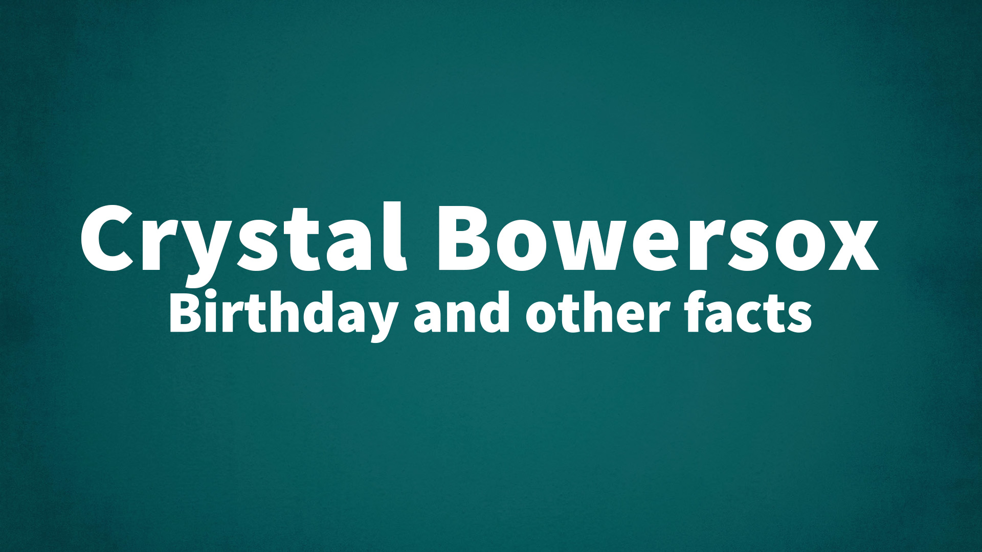 title image for Crystal Bowersox birthday