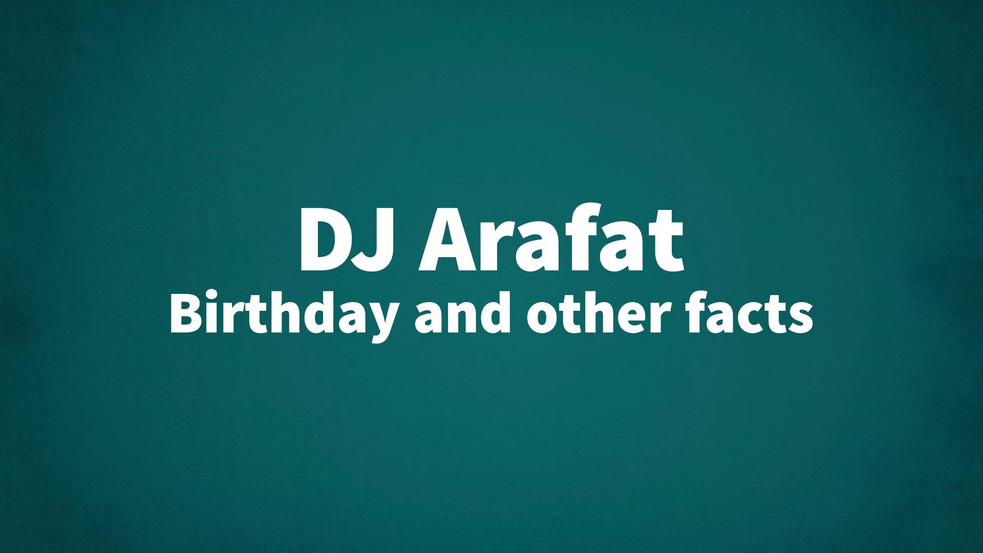 title image for DJ Arafat birthday