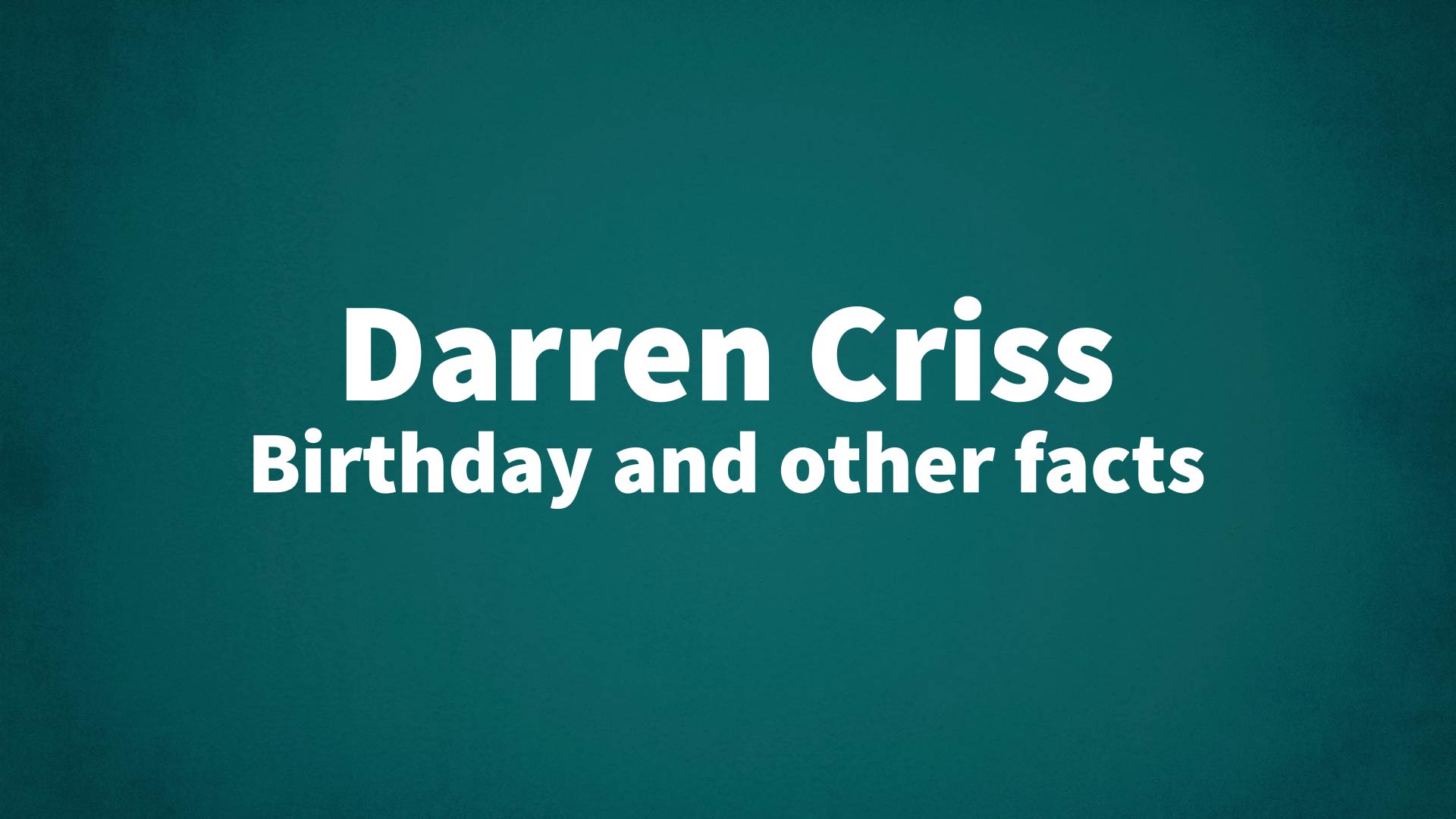 title image for Darren Criss birthday
