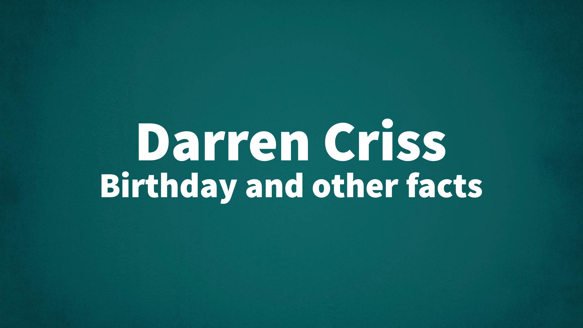 title image for Darren Criss birthday