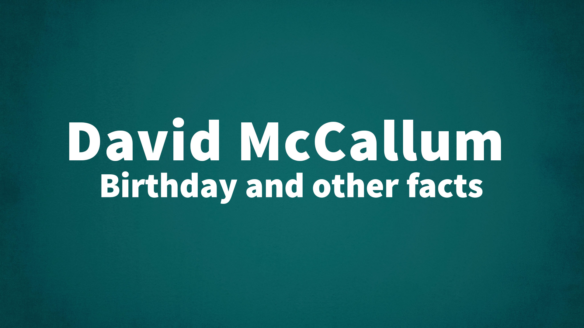 title image for David McCallum birthday