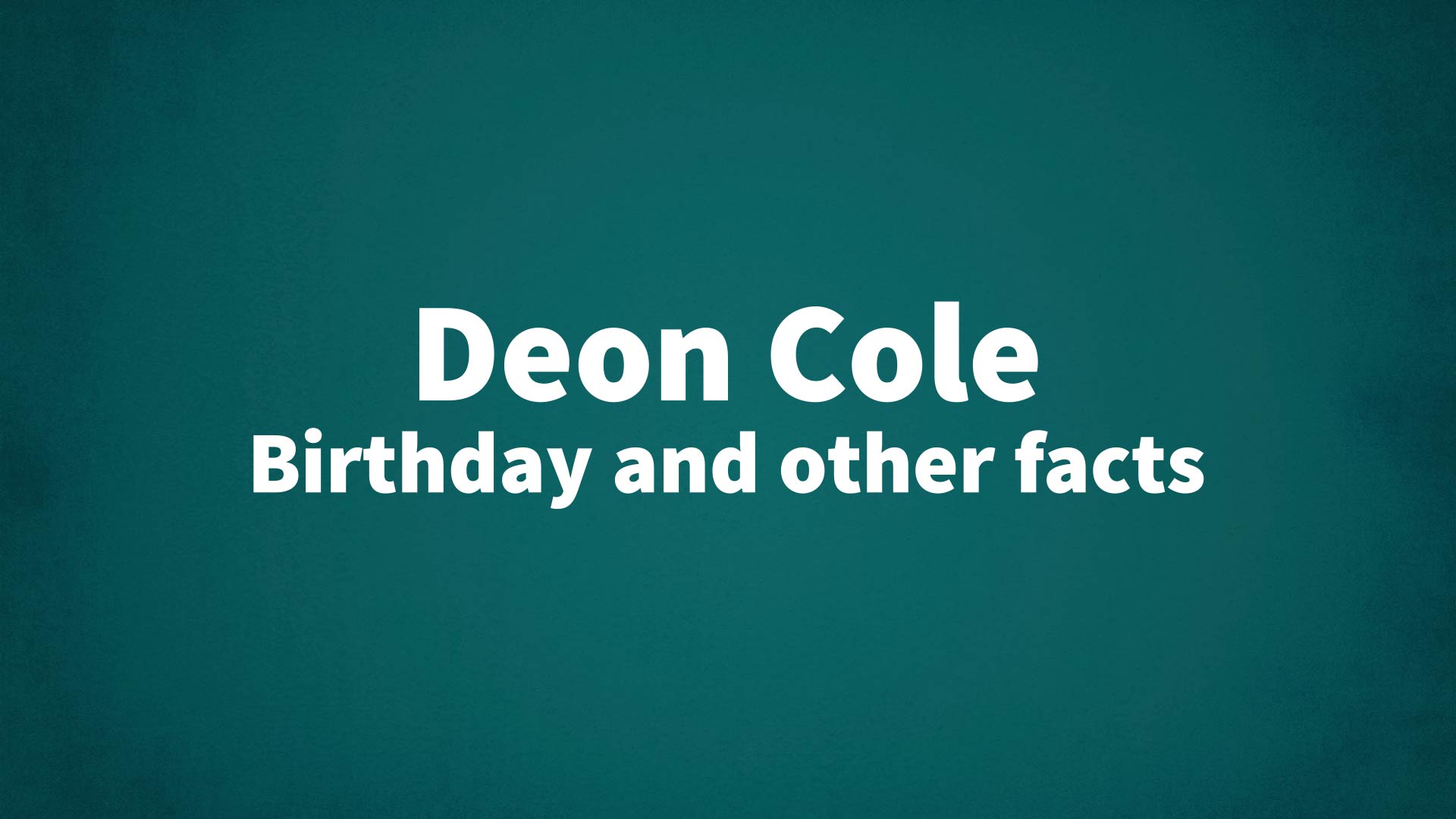 title image for Deon Cole birthday