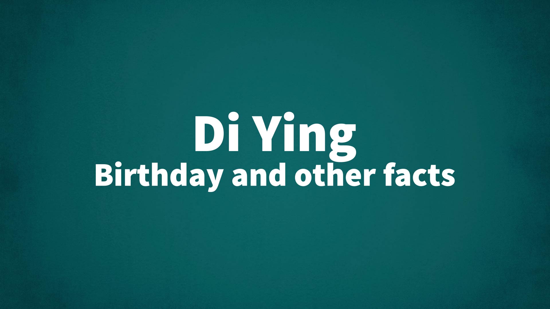 title image for Di Ying birthday