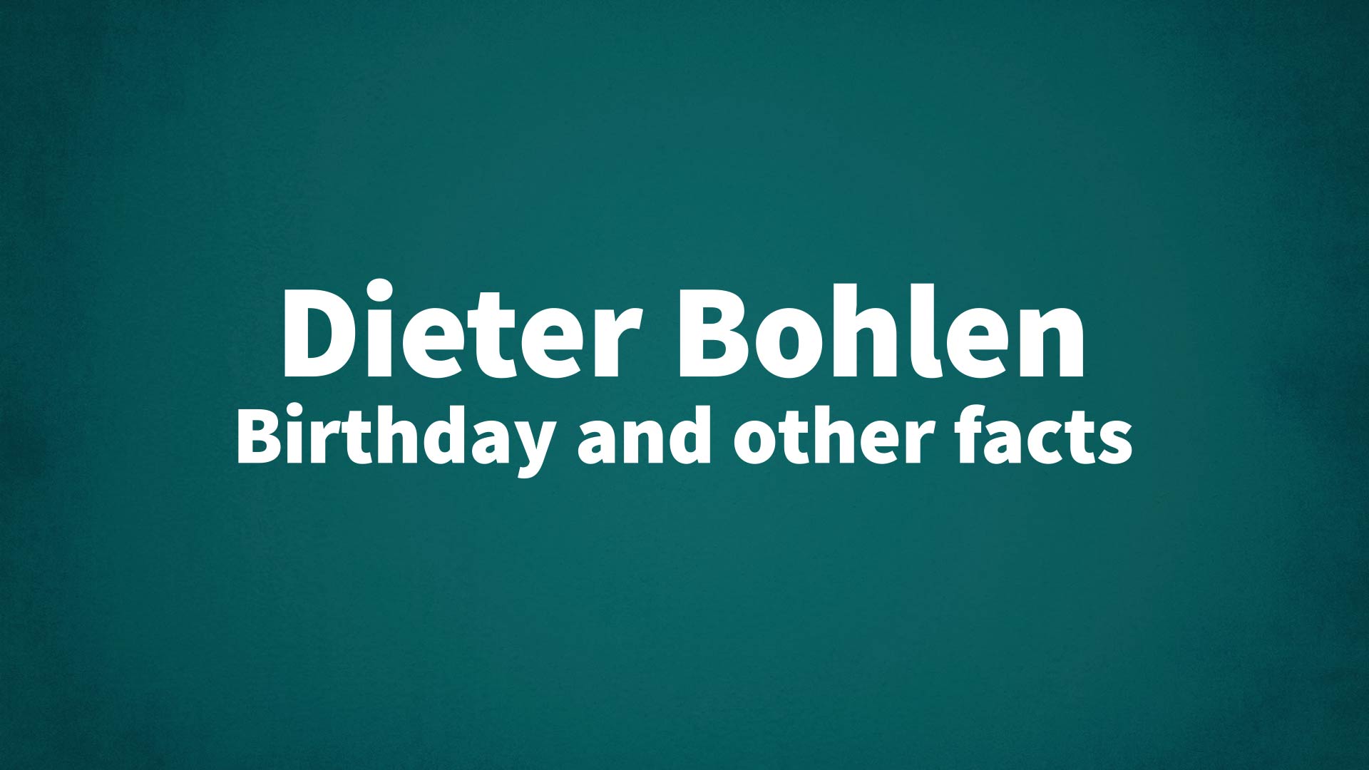title image for Dieter Bohlen birthday