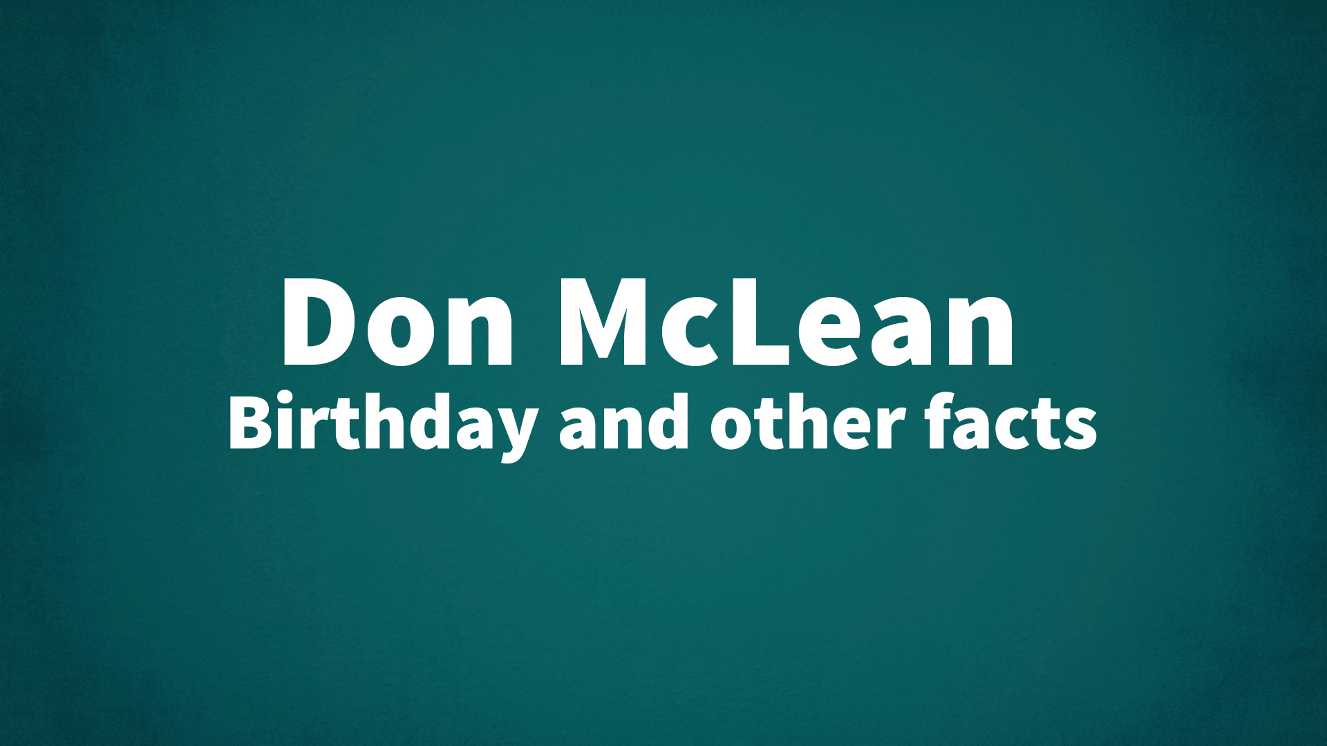 title image for Don McLean birthday