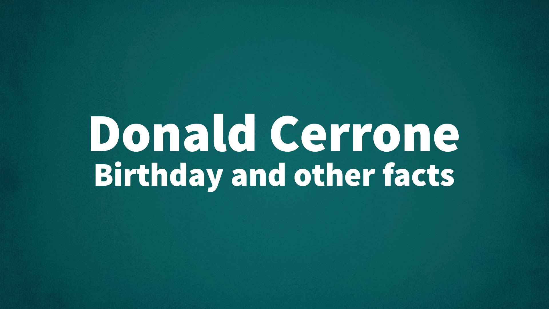title image for Donald Cerrone birthday
