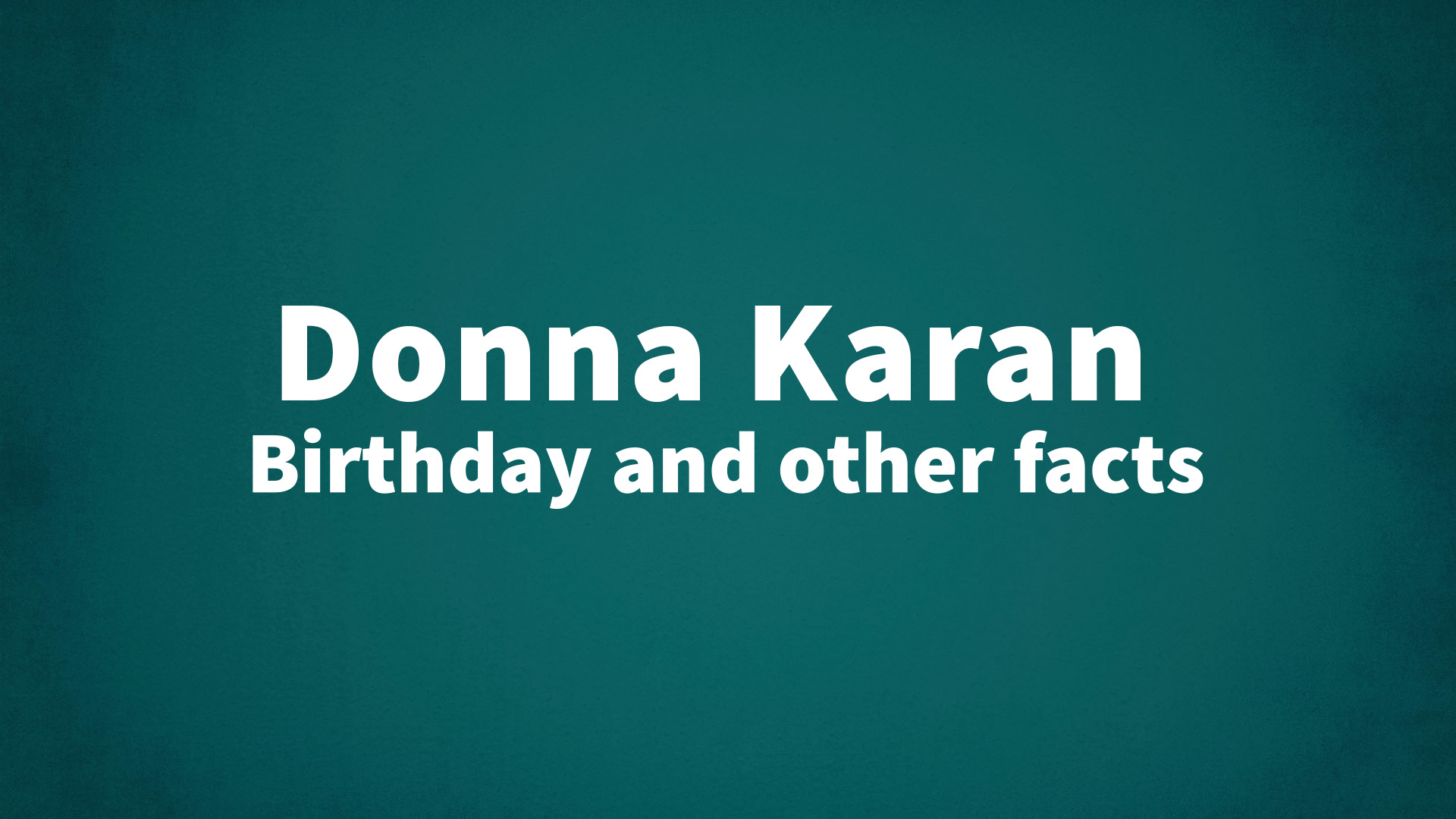 title image for Donna Karan birthday