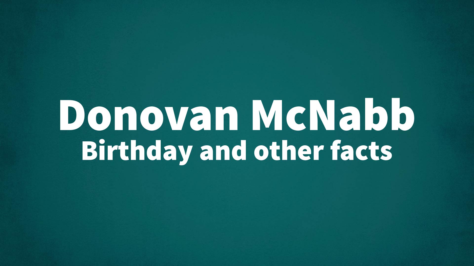 title image for Donovan McNabb birthday