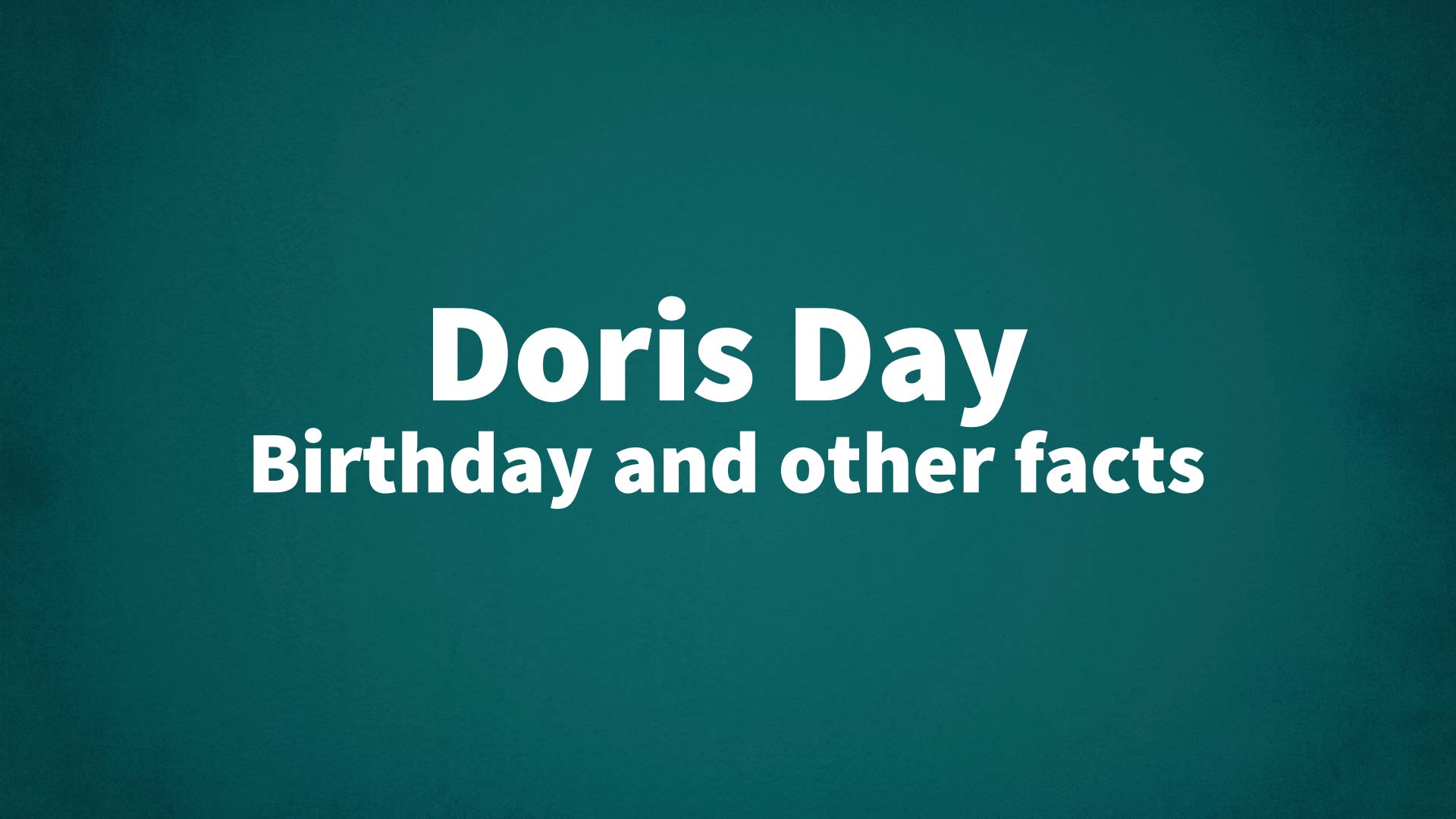 title image for Doris Day birthday