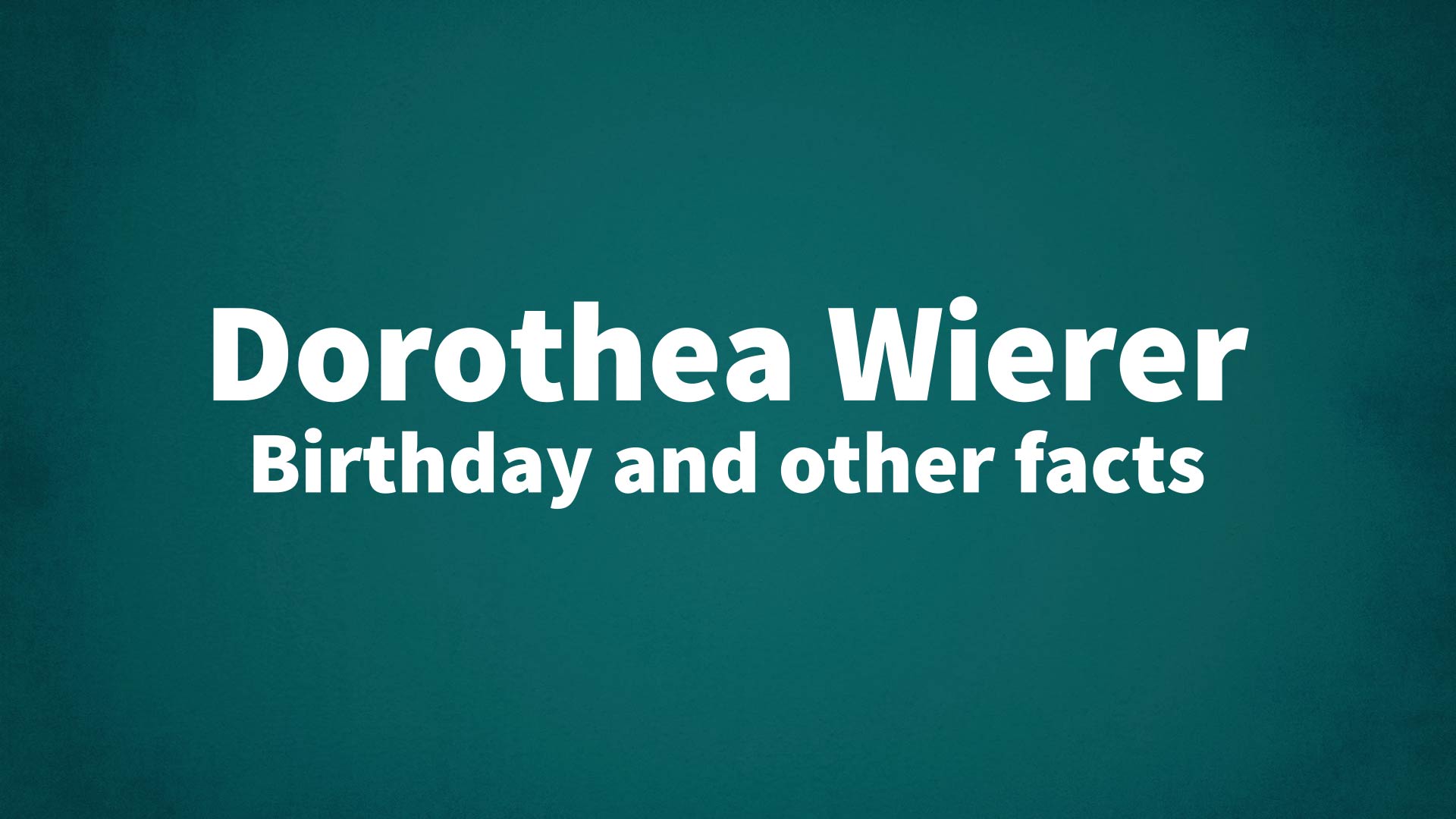 title image for Dorothea Wierer birthday