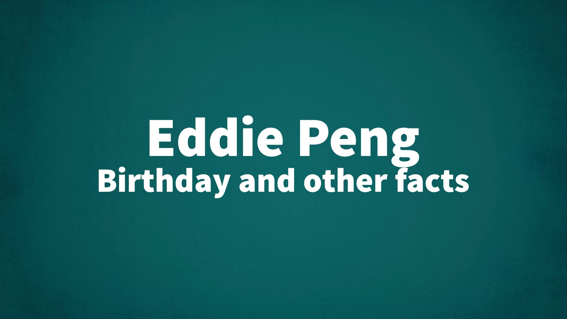 title image for Eddie Peng birthday