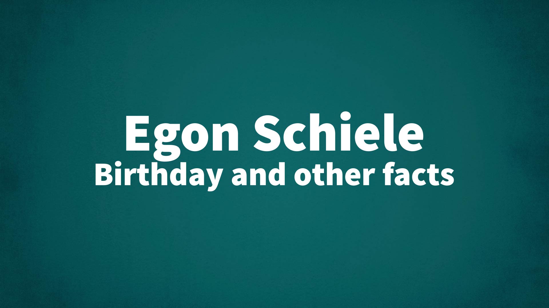 title image for Egon Schiele birthday