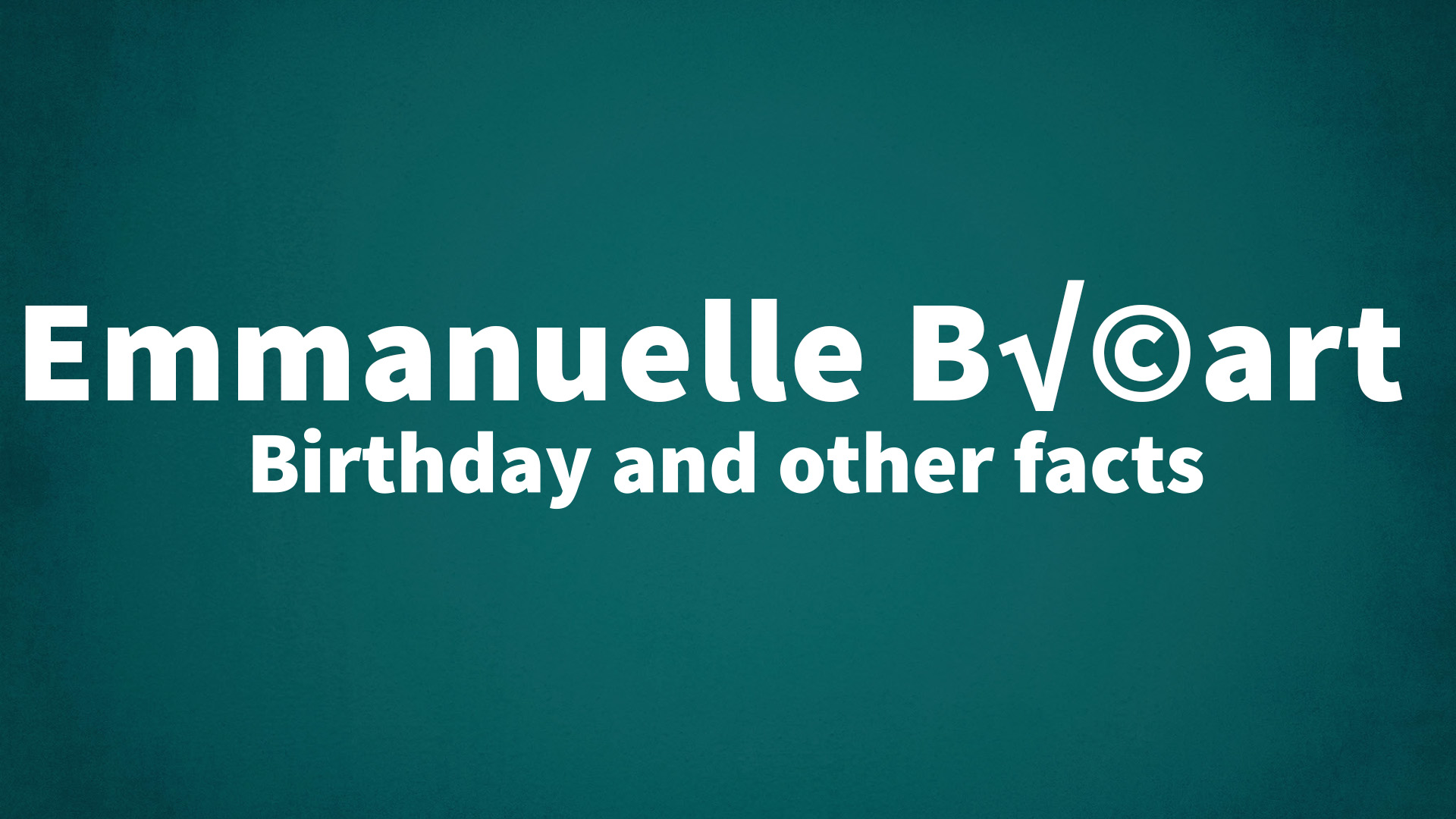 title image for Emmanuelle Béart birthday
