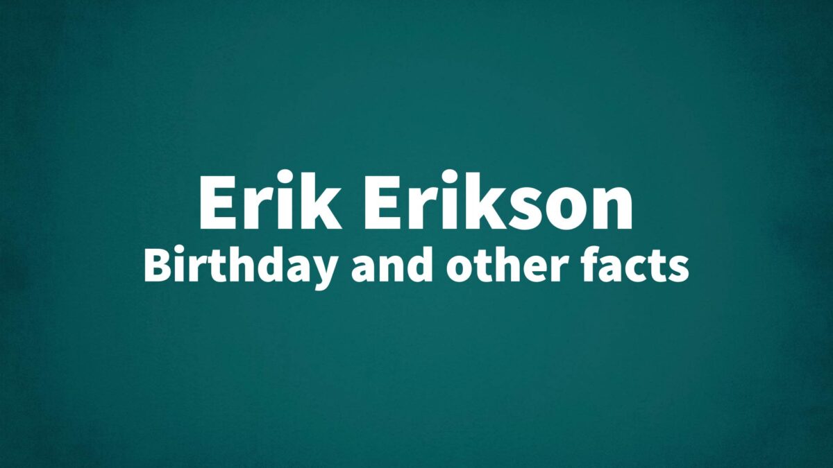 ErikErikson List Of National Days