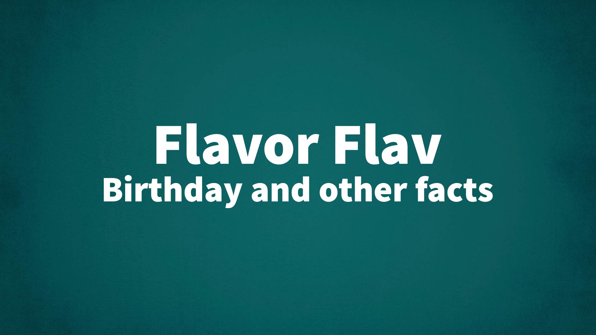 title image for Flavor Flav birthday