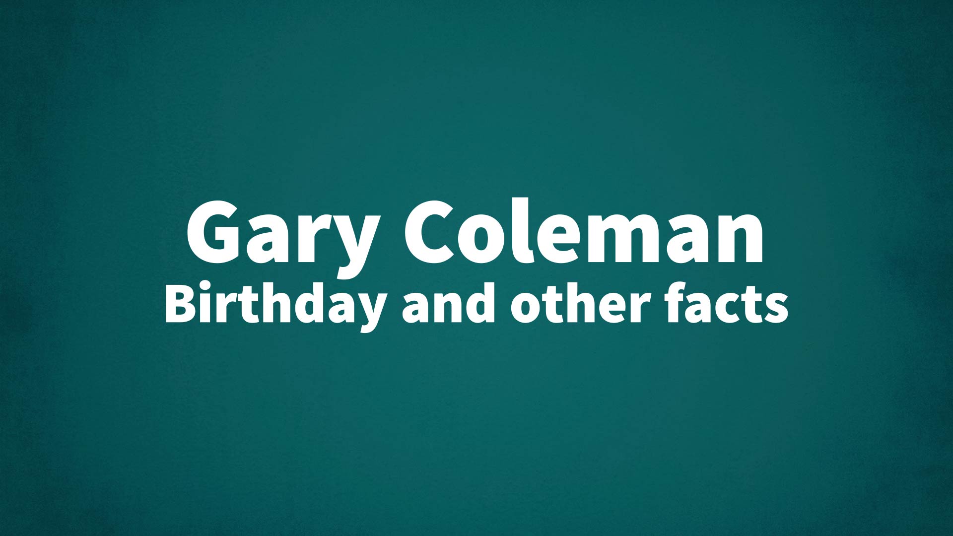 title image for Gary Coleman birthday