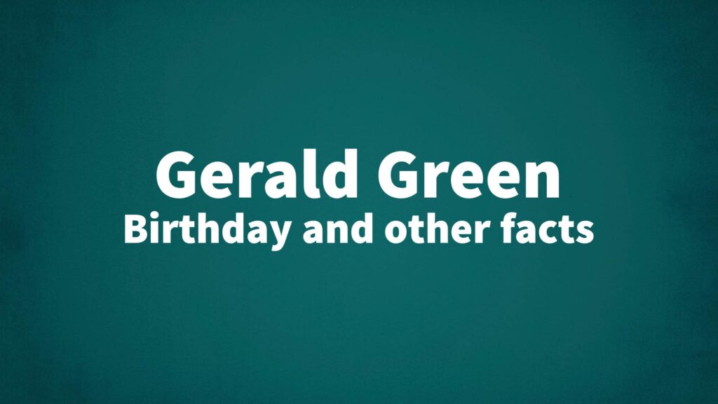 GeraldGreen List Of National Days
