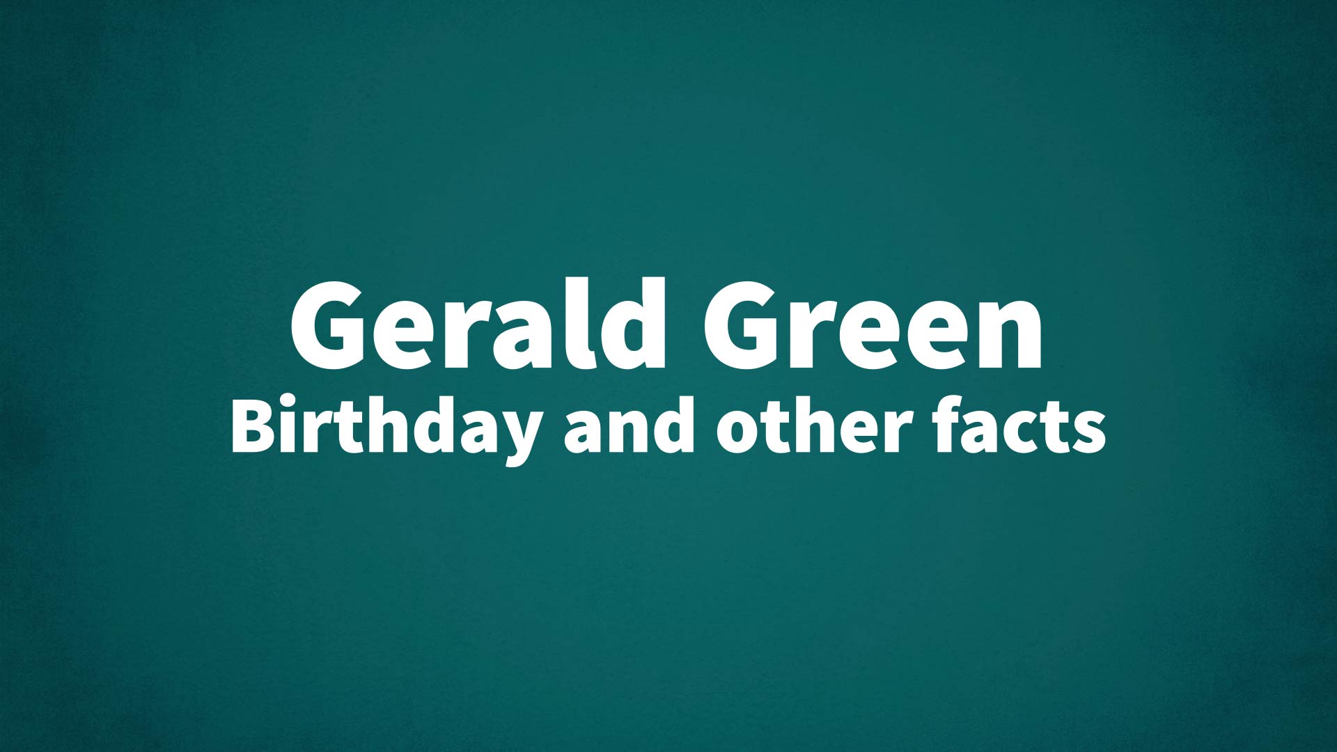 title image for Gerald Green birthday