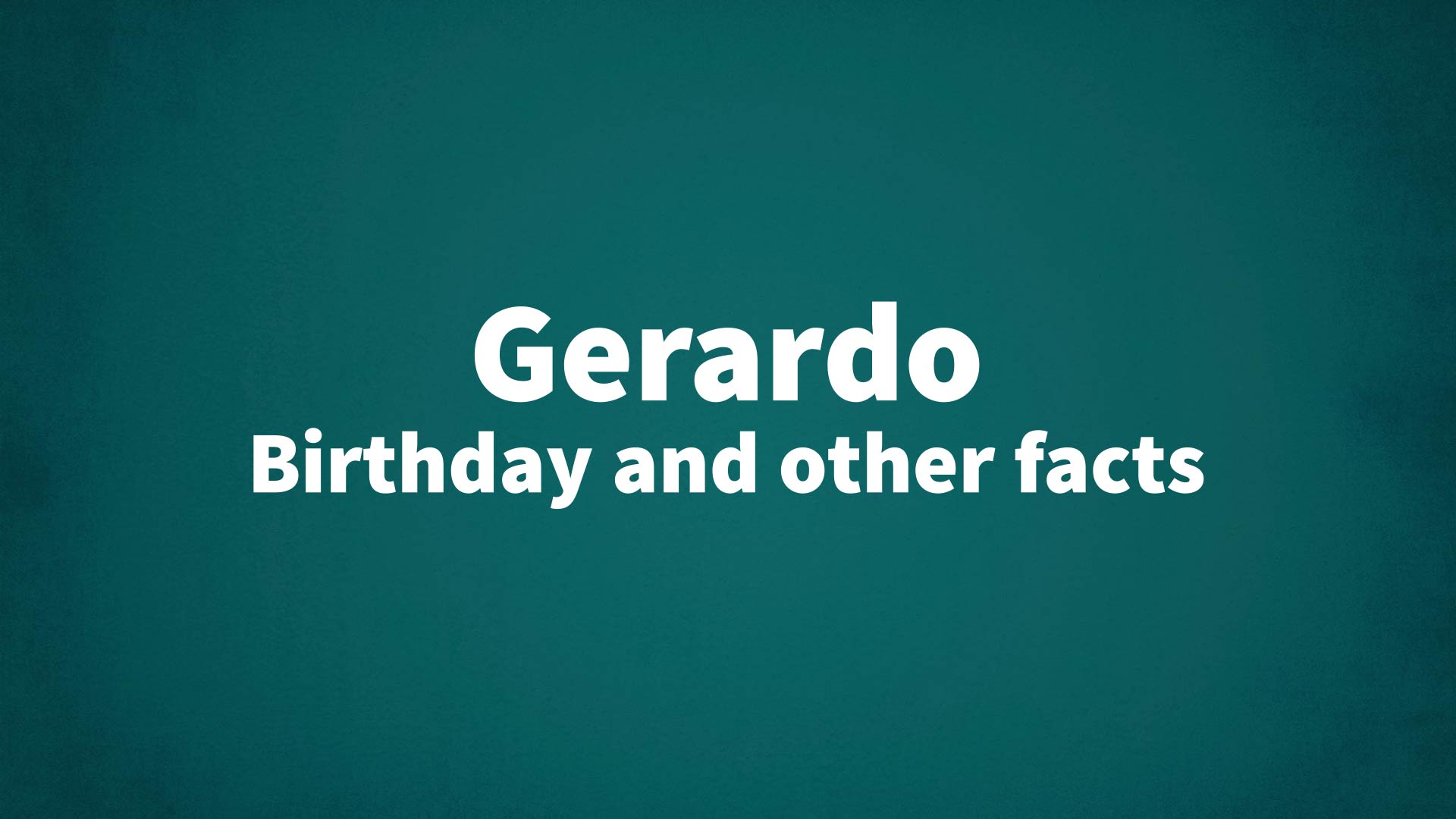 title image for Gerardo birthday
