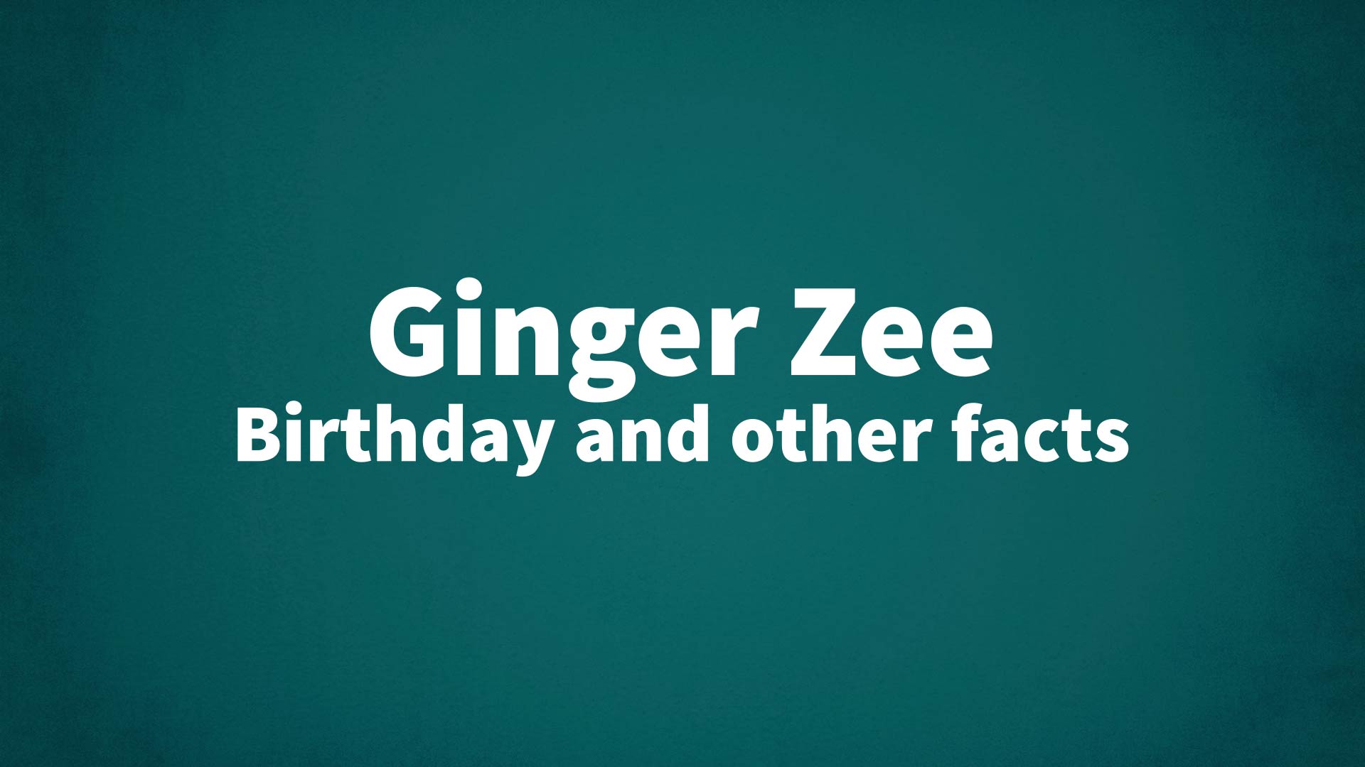 title image for Ginger Zee birthday