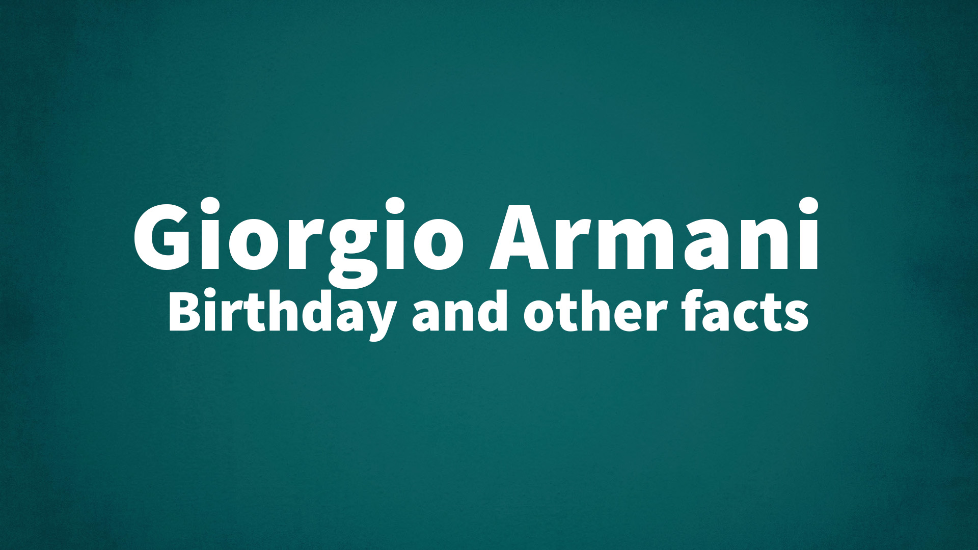 title image for Giorgio Armani birthday