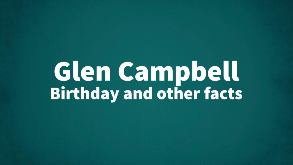 GlenCampbell List Of National Days