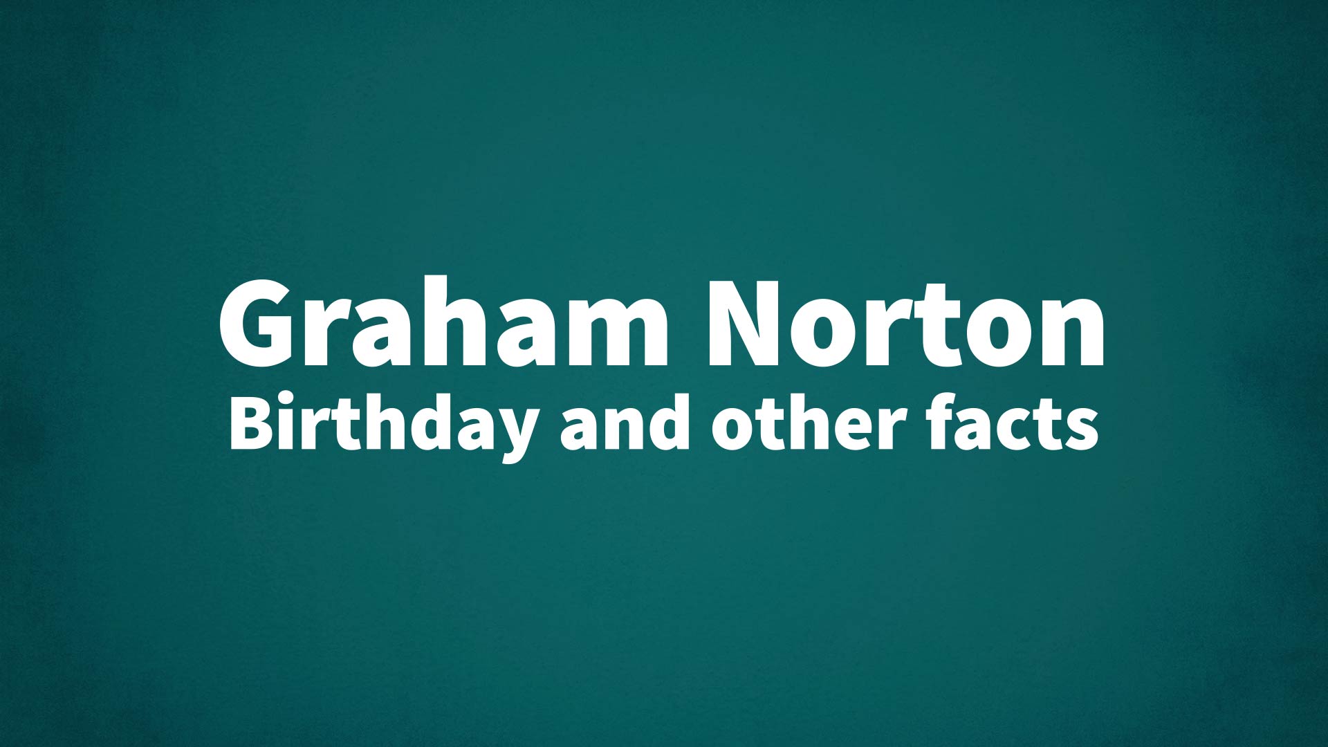 title image for Graham Norton birthday