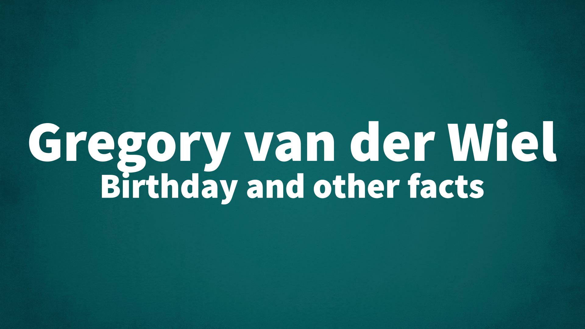 title image for Gregory van der Wiel birthday