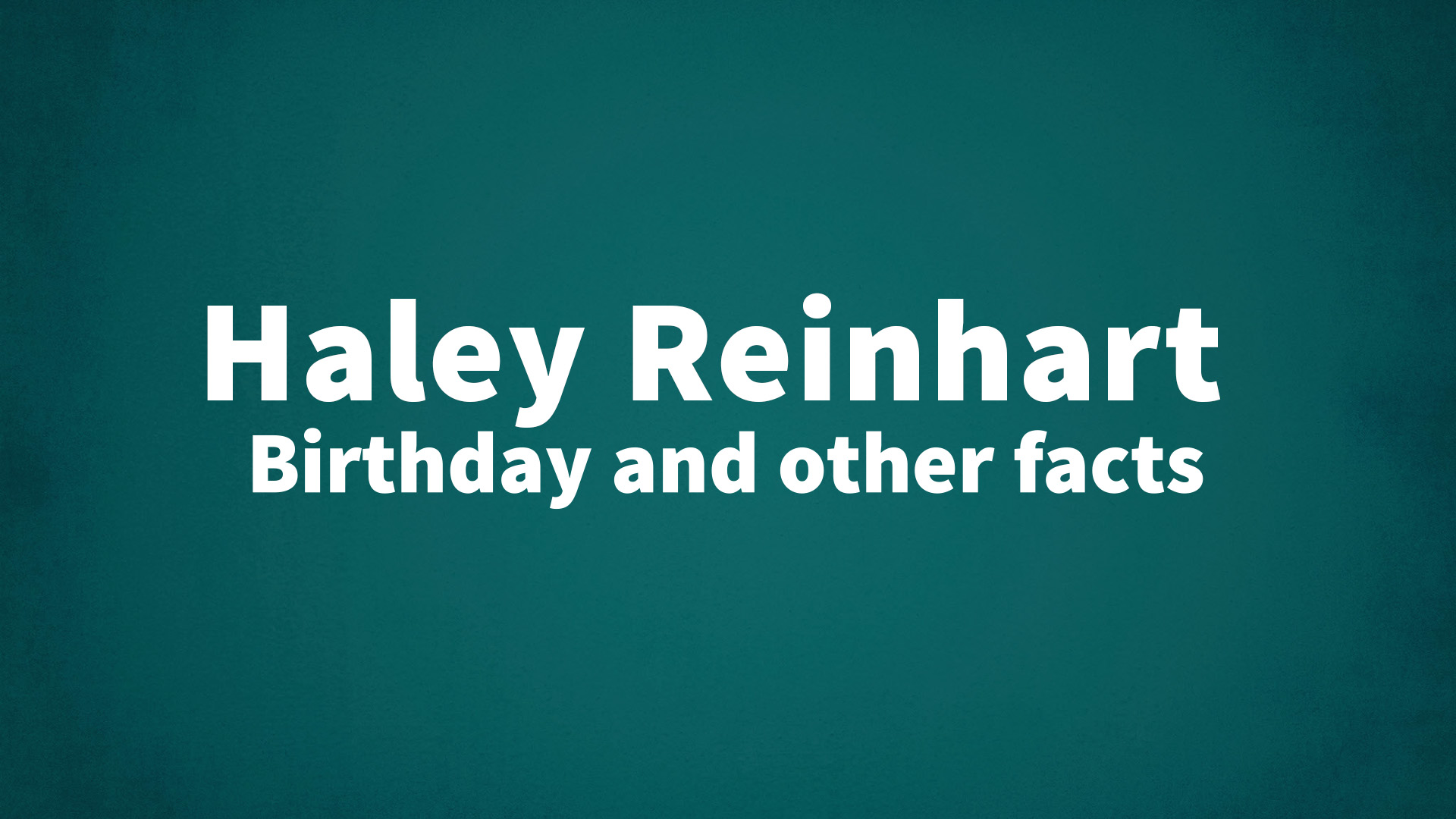 title image for Haley Reinhart birthday