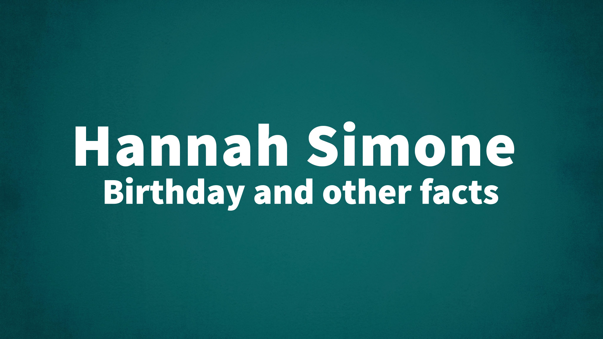 title image for Hannah Simone birthday