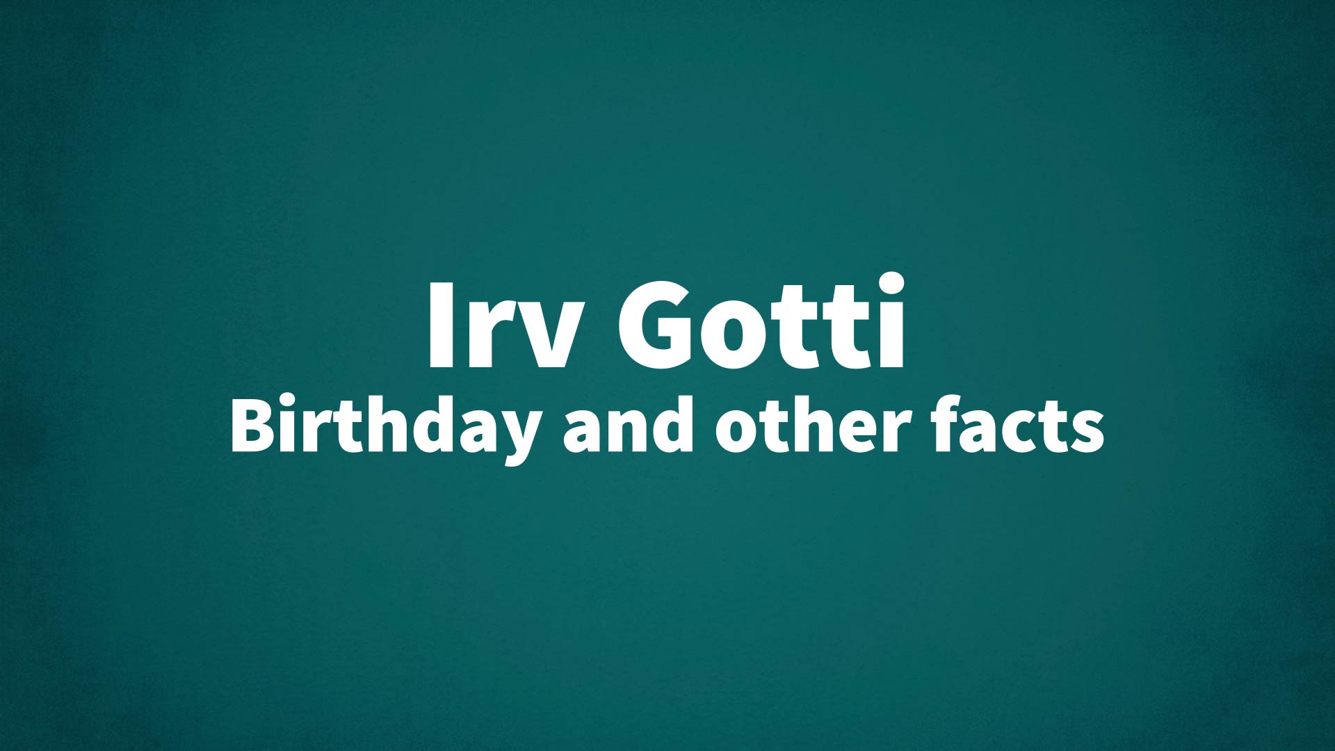 title image for Irv Gotti birthday