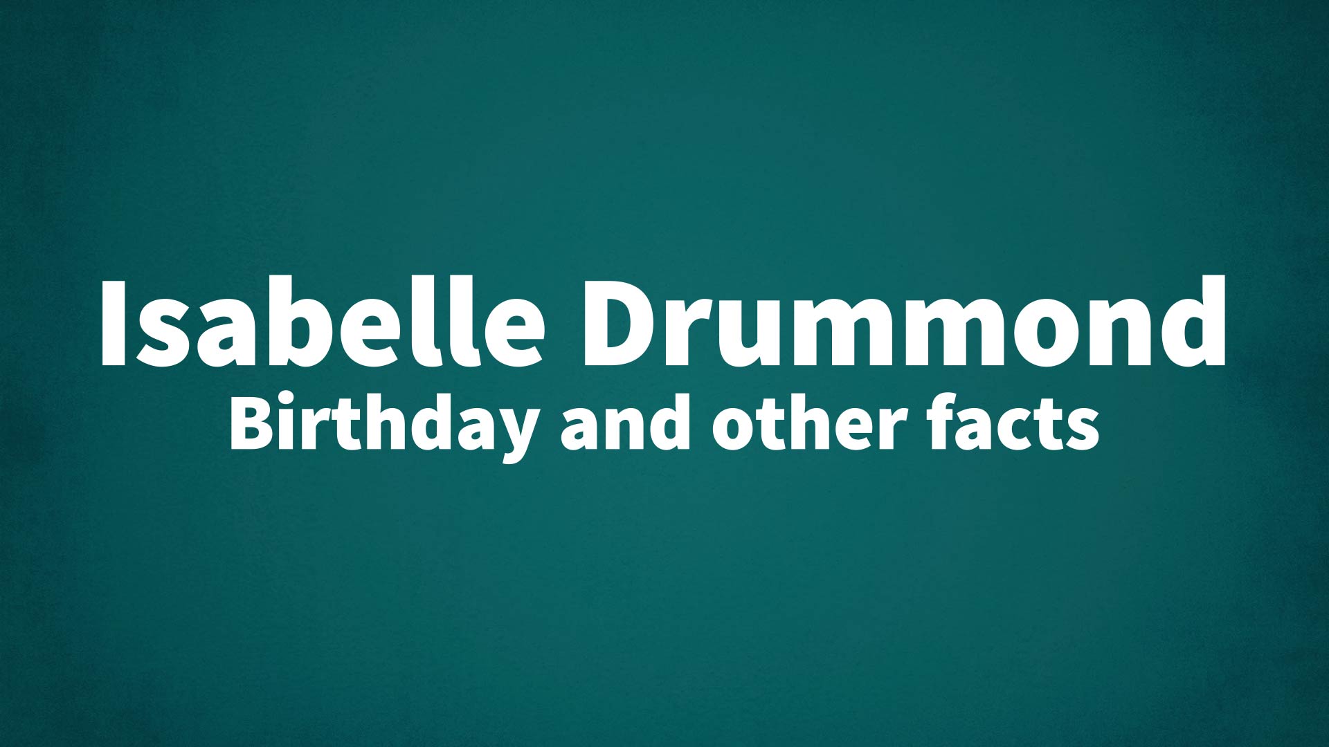 title image for Isabelle Drummond birthday