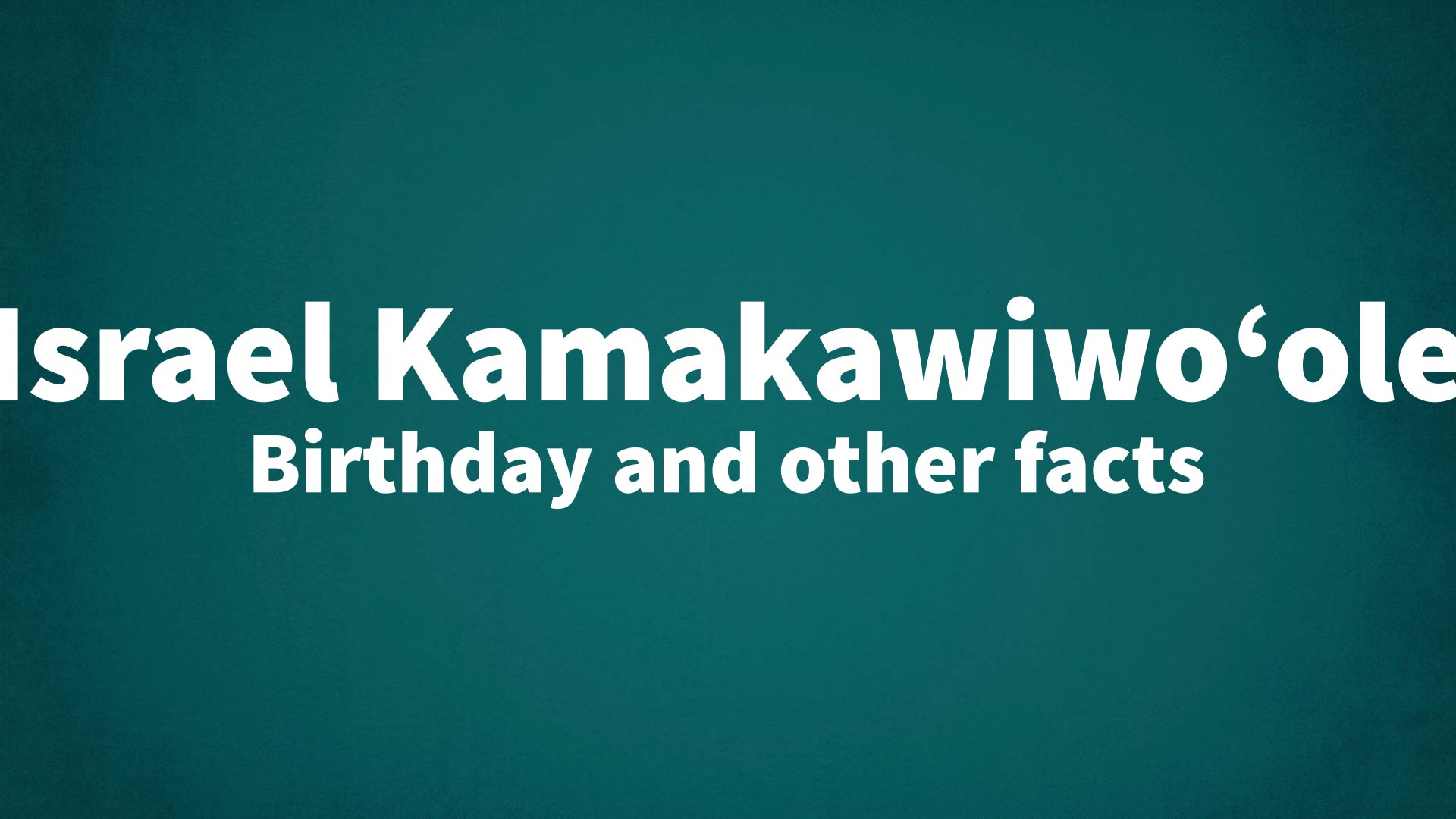 title image for Israel Kamakawiwoʻole birthday