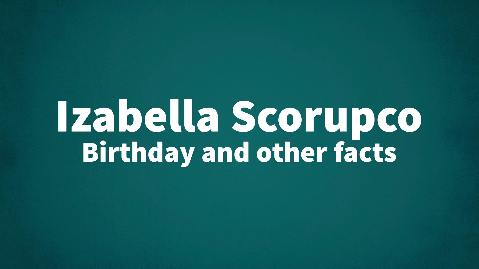 title image for Izabella Scorupco birthday
