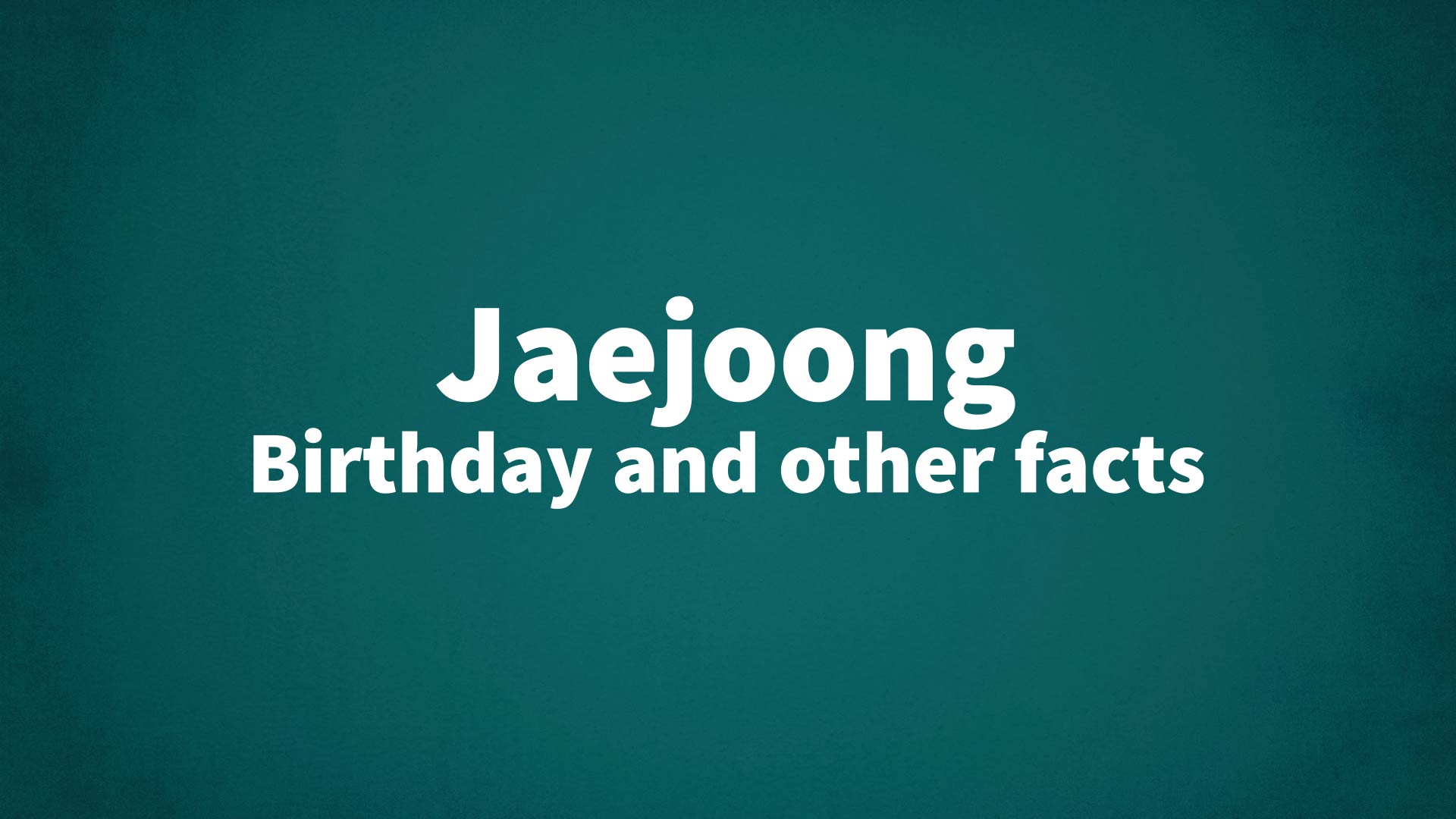 title image for Jaejoong birthday