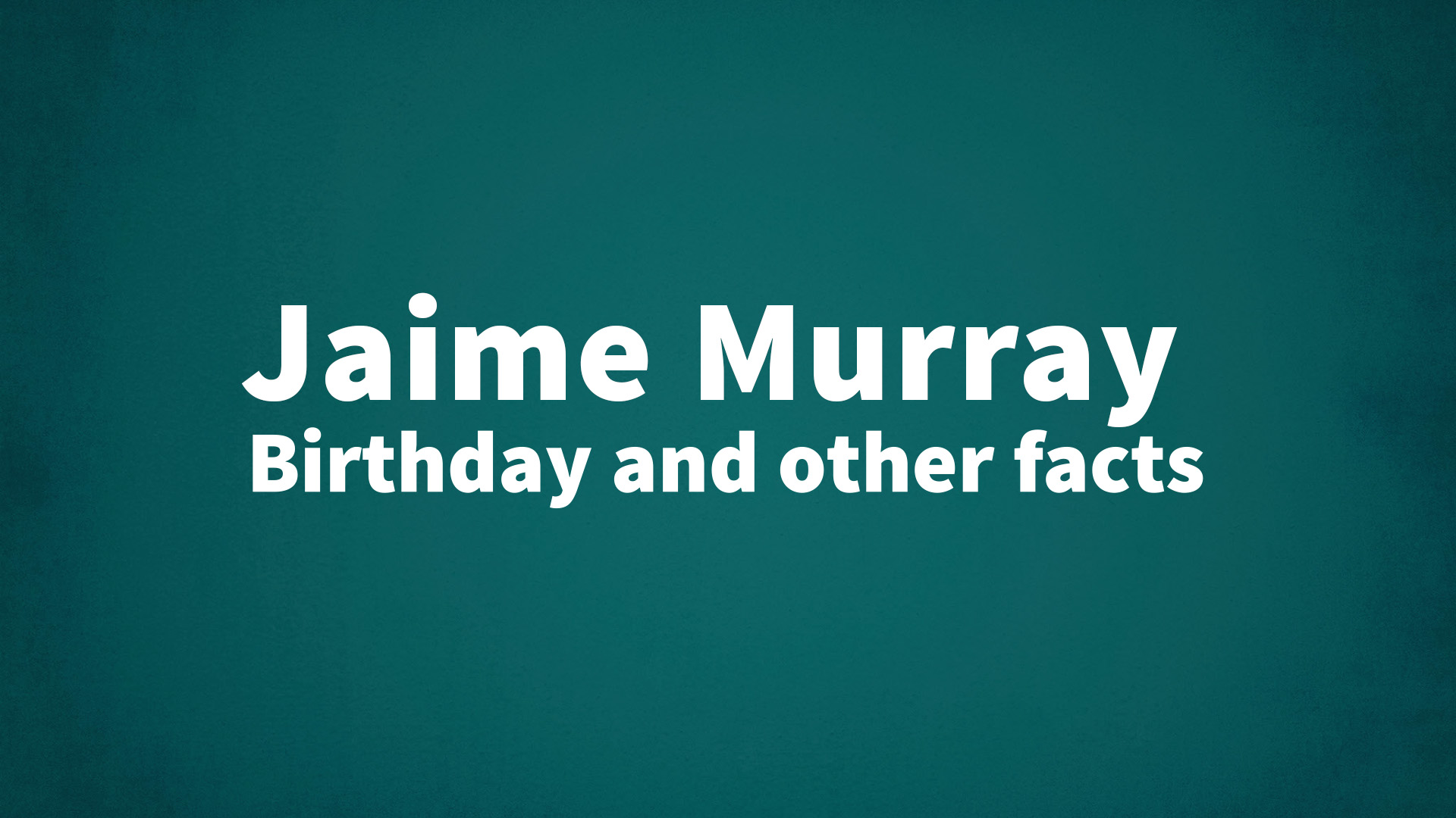 title image for Jaime Murray birthday