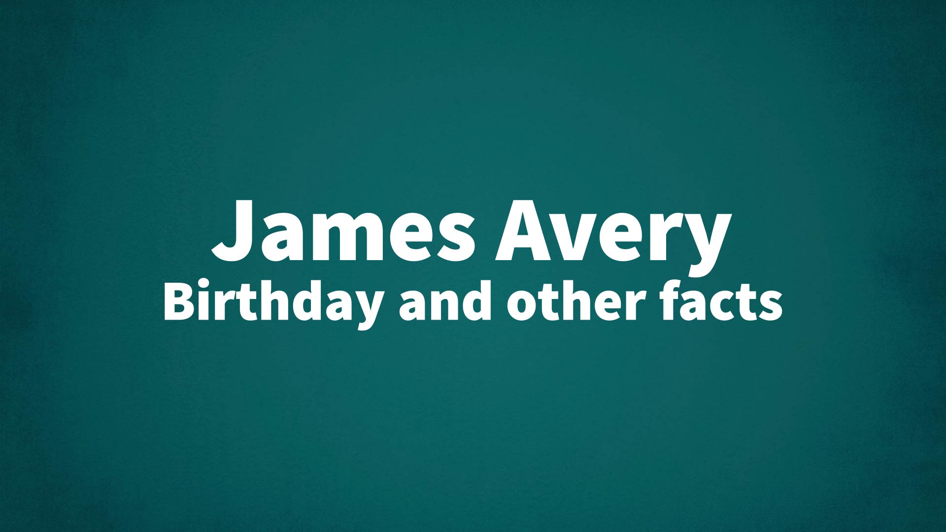 title image for James Avery birthday
