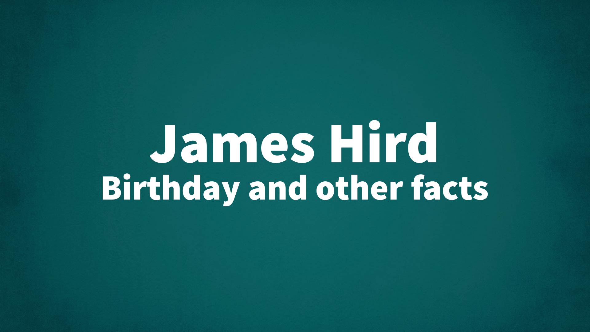 title image for James Hird birthday