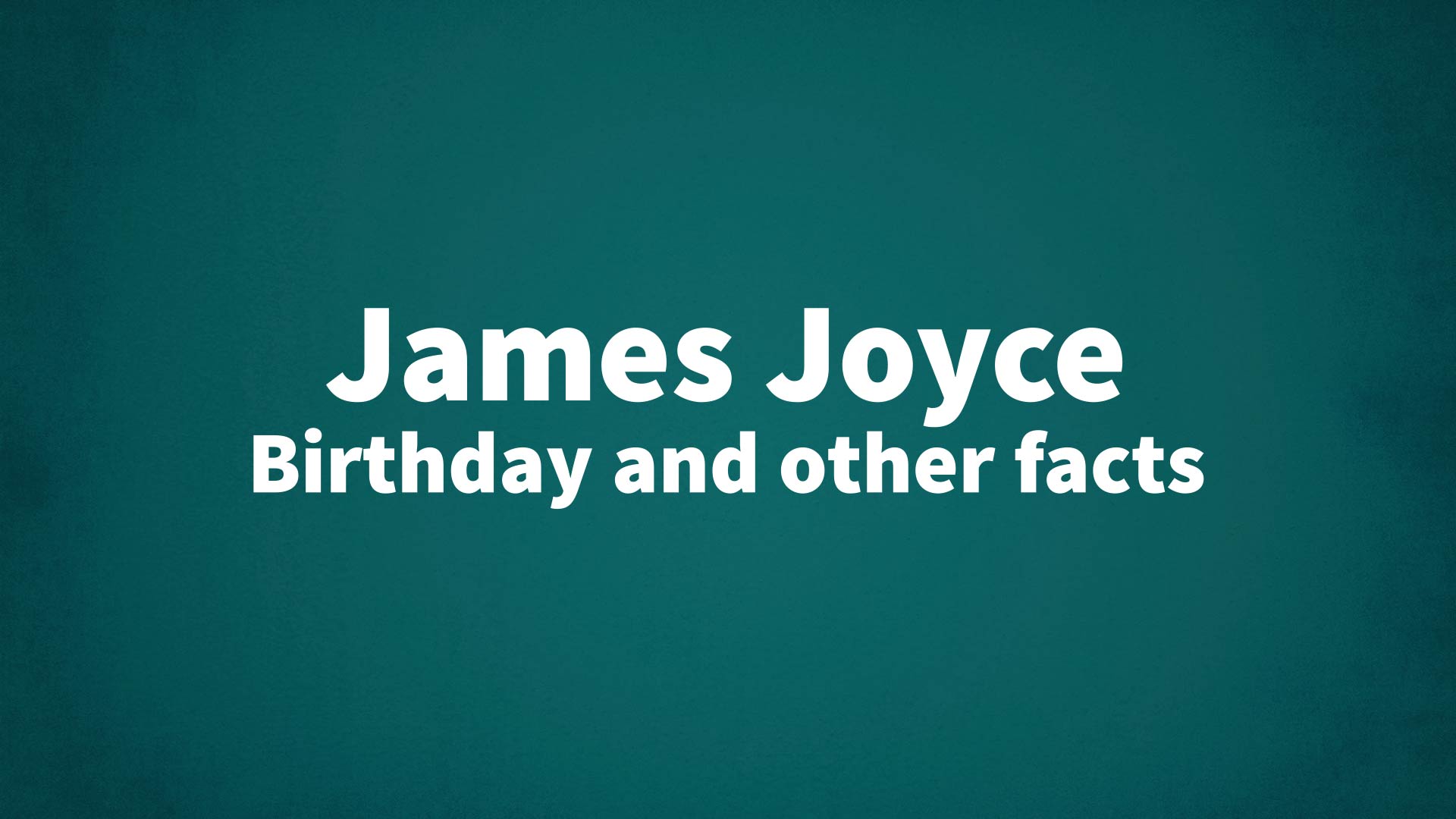 title image for James Joyce birthday